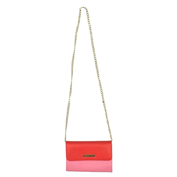 Juicy Couture Oui Pink & Red Crossbody Bag w Gold Chain Strap 7.25”x5.25”x1.25” - Picture 1 of 6